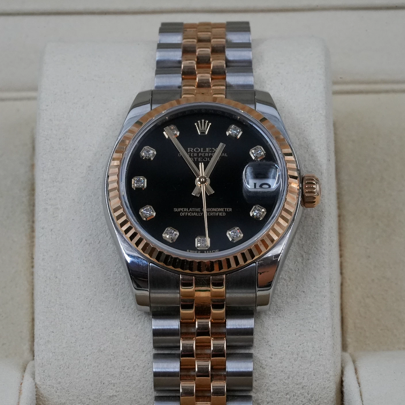 Rolex Datejust 31 in Yellow Rolesor with Diamond Dial - Women's Watch