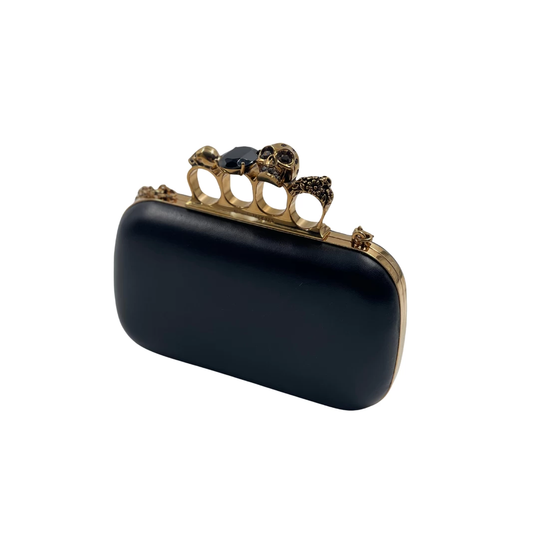 Alexander McQueen - Skull Four-Ring Clutch in Leather