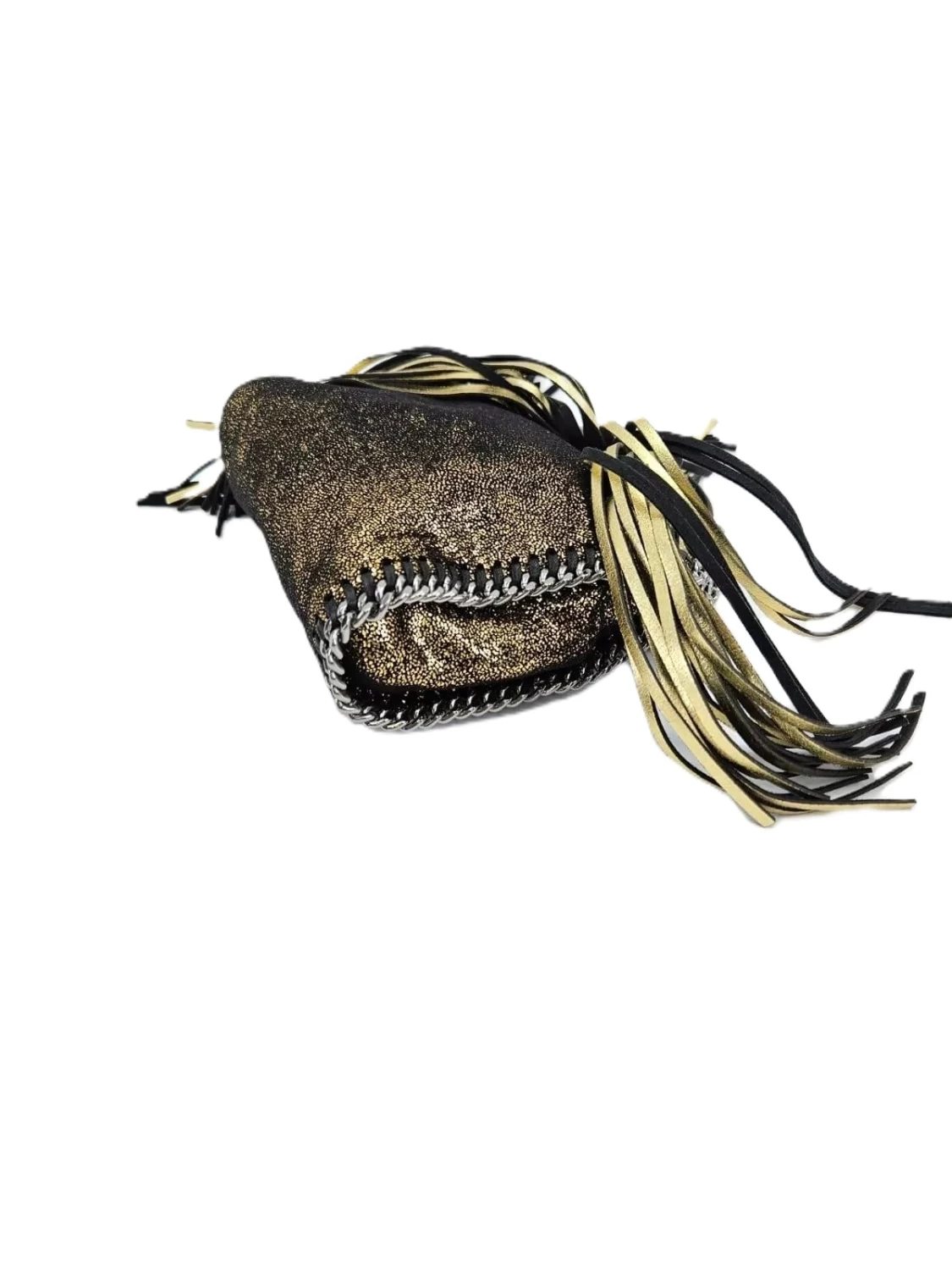     حقيبة ستيلا مكارتني فالابيلا كروس بودي قابلة للطي مع سلسلة وشراشيب 