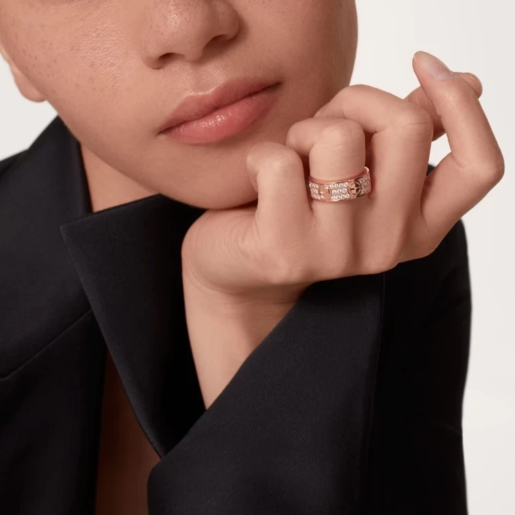 Cartier Love Rose Gold Diamond Paved Ring