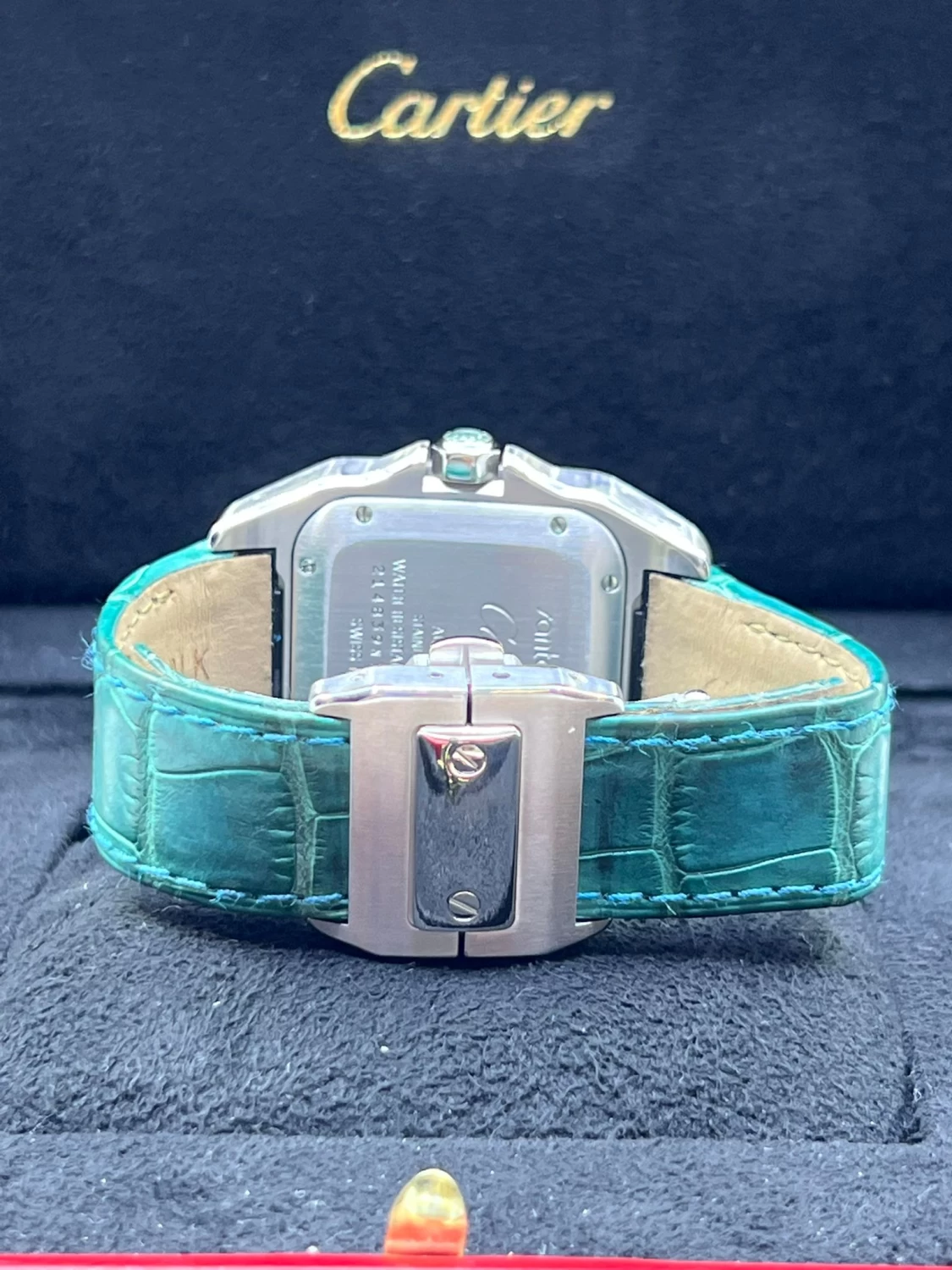 Cartier Santos Green Pearl Dial - Men's Watch