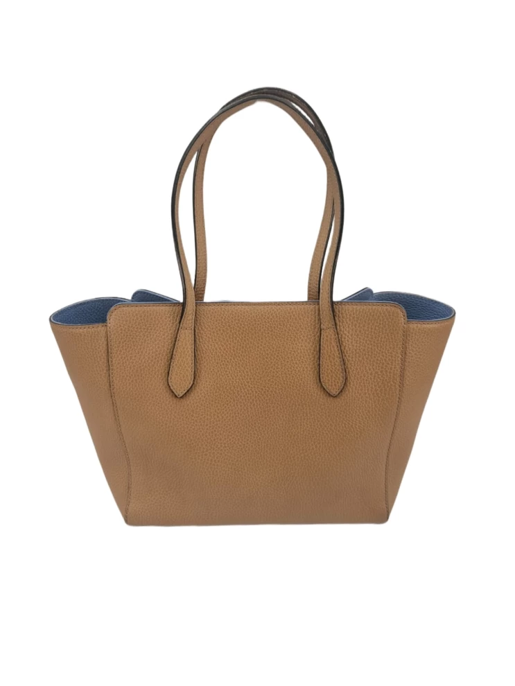     Gucci Beige Leather Small Swing Tote 