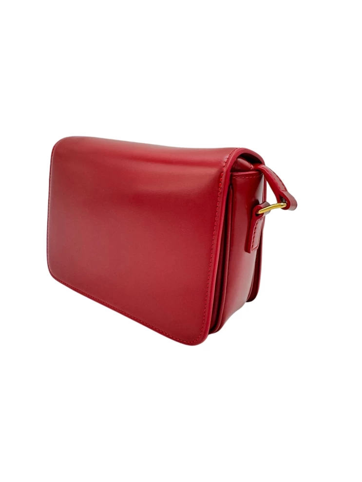     Celine Red  Triomphe Calfskin Shoulder Bag 