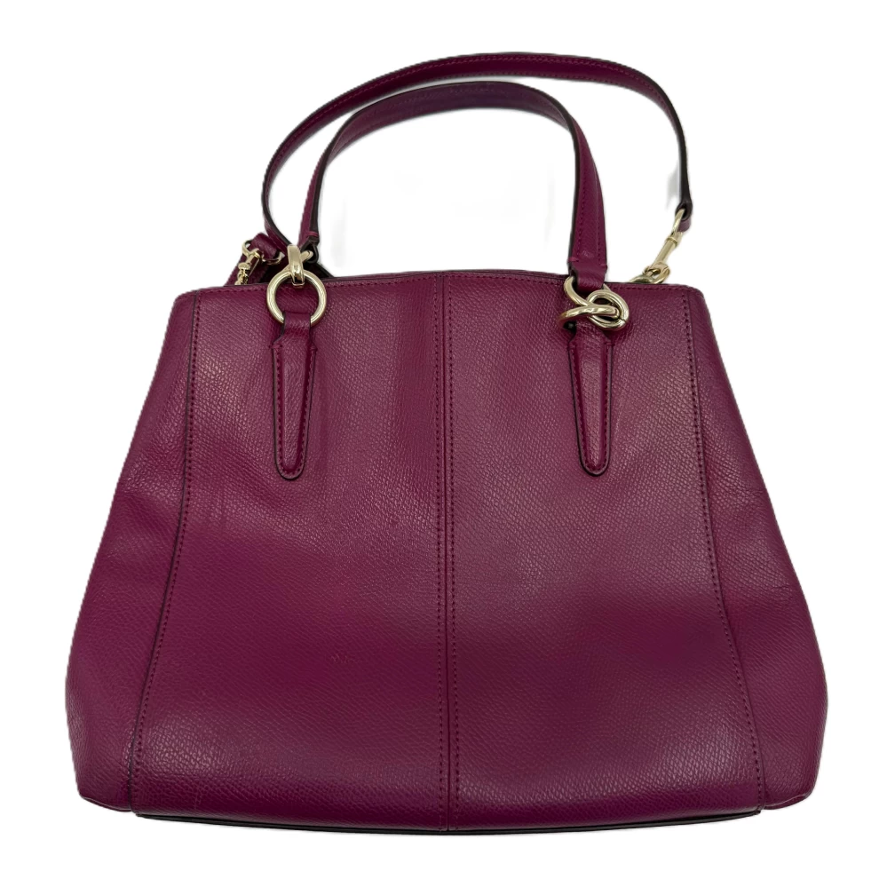     حقيبة توت كريستي كاريال من كوتش، مصنوعة من الجلد البنفسجي 