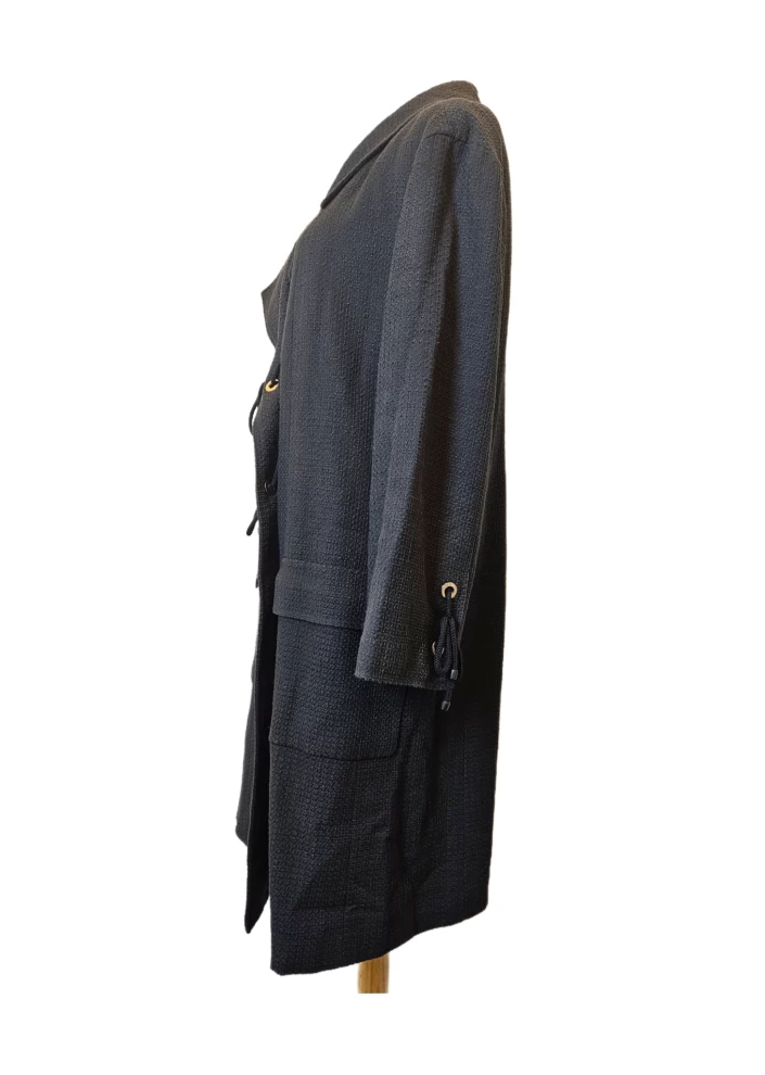     Chanel Gray Draw String Coat 