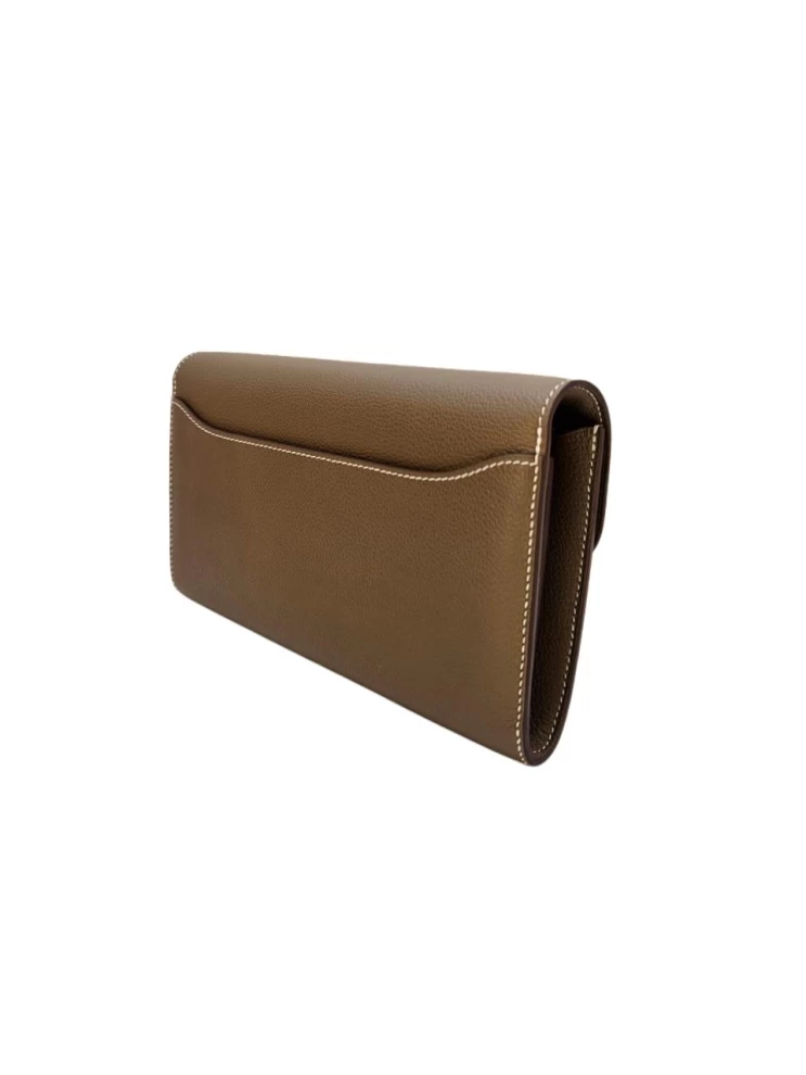     HermÃ¨s Constance To Go Wallet in Epsom Etoupe Color Gold Hardware 101016066 
