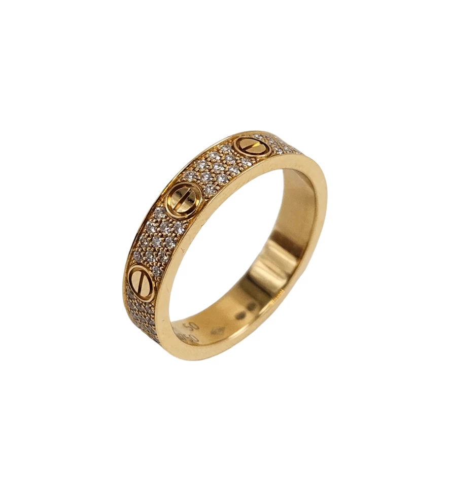     Cartier Diamond Love Ring Pave Ring size 50 
