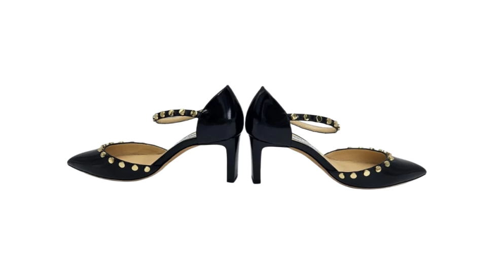     حذاء جيمي تشو ليما 65 من جلد النابا الأسود مع خرز مقاس 39 EU 