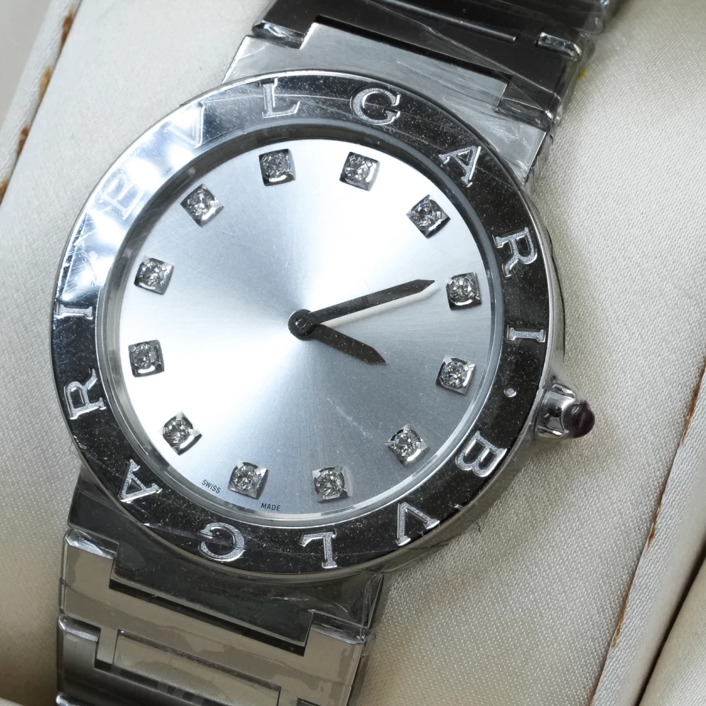     ساعة بولغاري بولغاري المصنوعة من الفولاذ المقاوم للصدأ والماس 