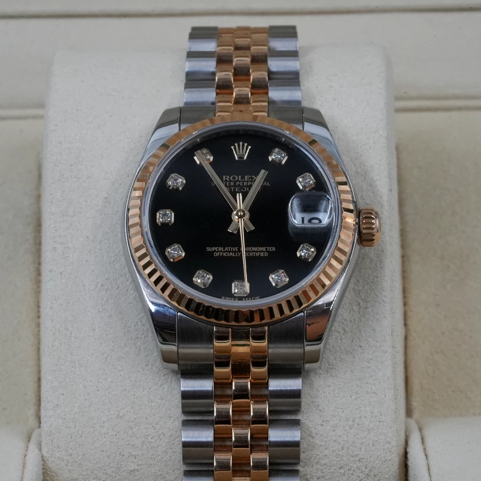    Rolex Datejust 31 in Yellow Rolesor with Diamond Dial - Women's Watch 