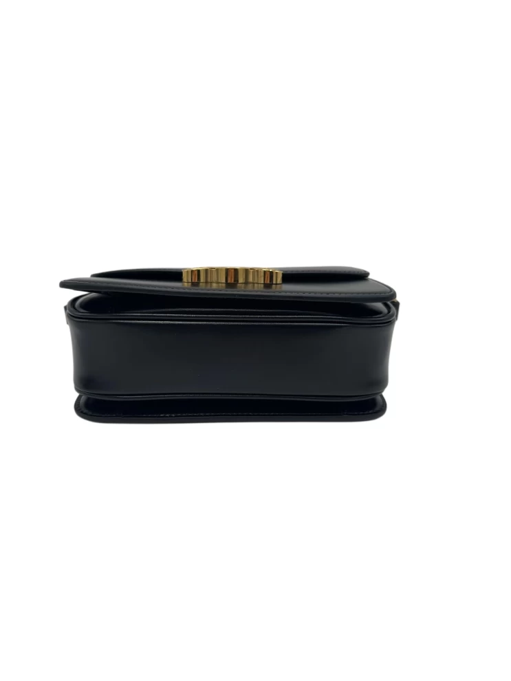     Celine  Black Triomphe Calfskin Shoulder Bag 