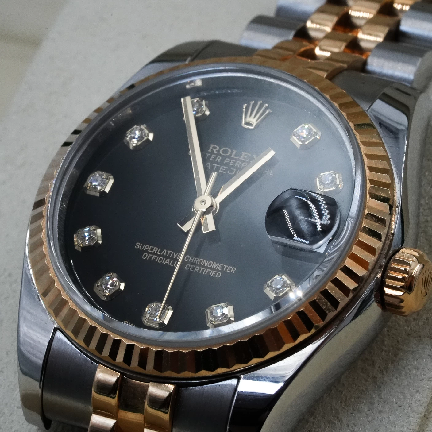 Rolex Datejust 31 in Yellow Rolesor with Diamond Dial - Women's Watch