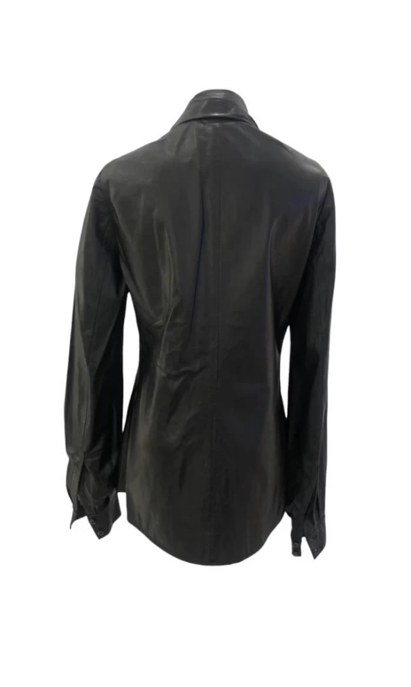     Yves Saint Laurent  Black Leather Top 