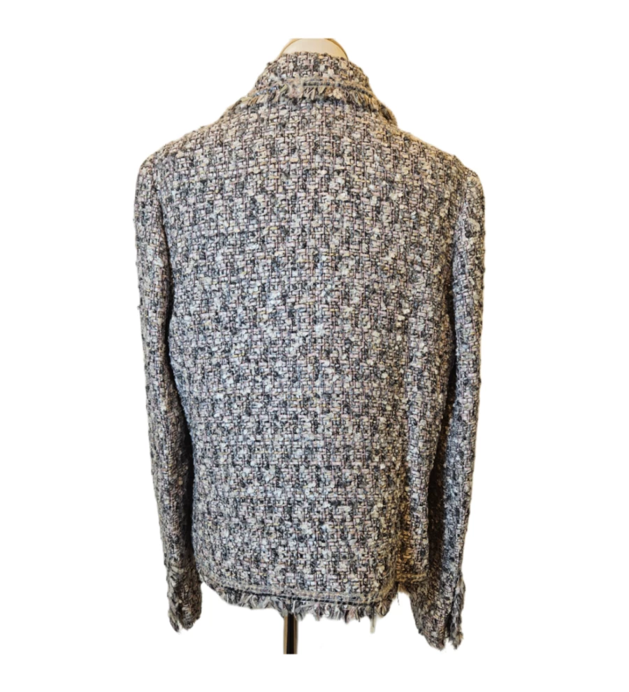     Chanel  Multicolor Tweed Fringed Jacket 