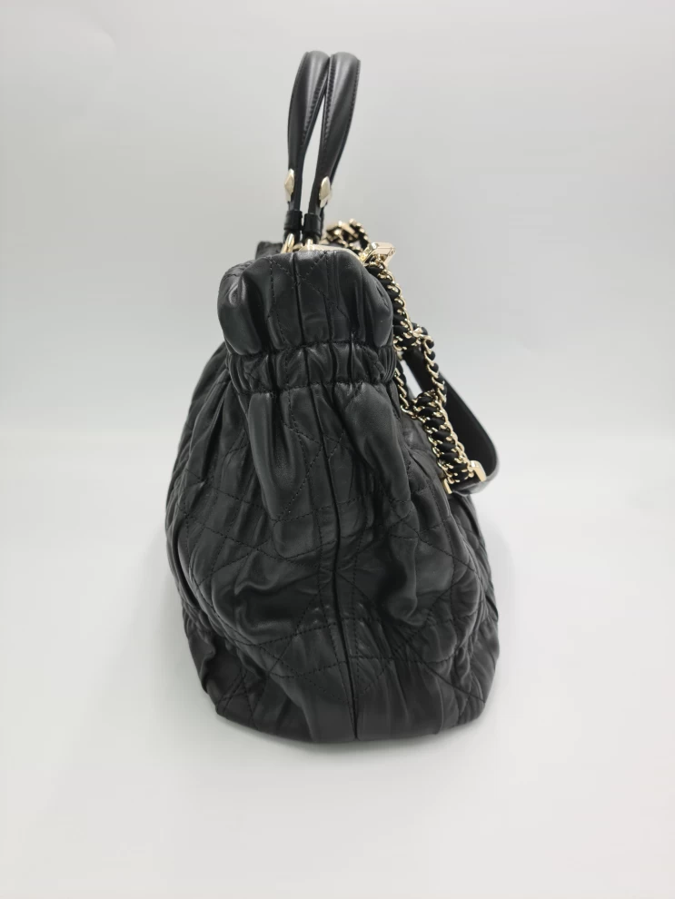     Dior Quilted Cannage Leather Delices Gaufre Tote 