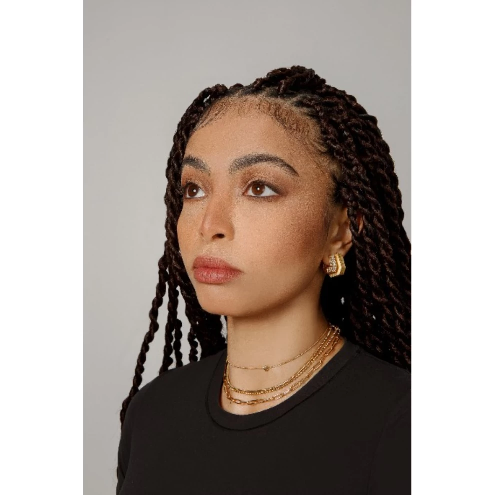     AMINA HEX MATTE HOOPS 