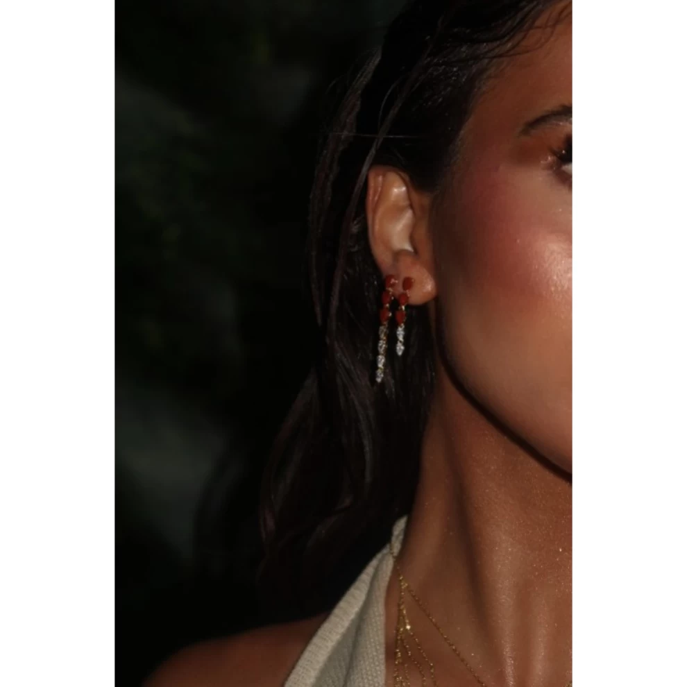     RED JASPER DROP EARRING - SHORT 