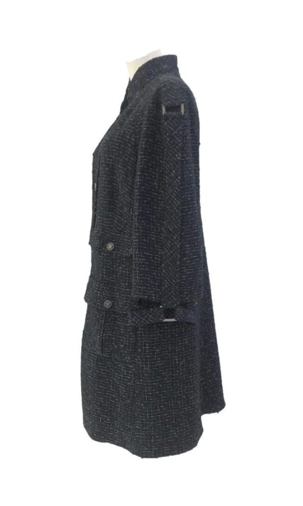     Chanel Navy Blue Tweed Coat 