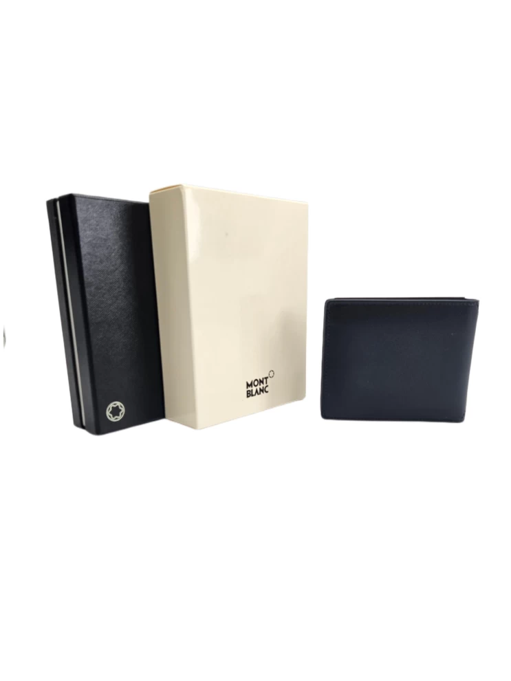     محفظة مون بلان الجلدية مايسترستاك فيو جيب ثنائية الطي 