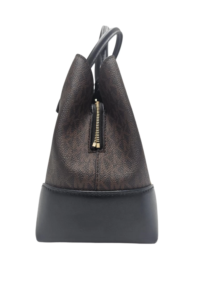     حقيبة يد ساتشيل متوسطة الحجم بشعار ميرسر جاليري للنساء من مايكل كورس - بني/أسود 