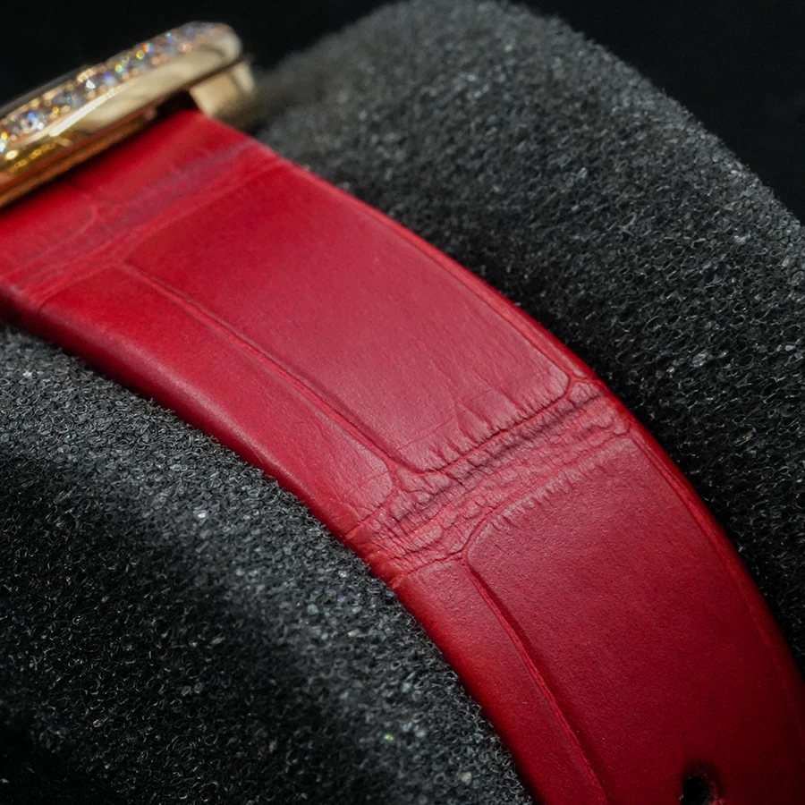     Piaget Rose Gold Diamond Watch - Red Dial 