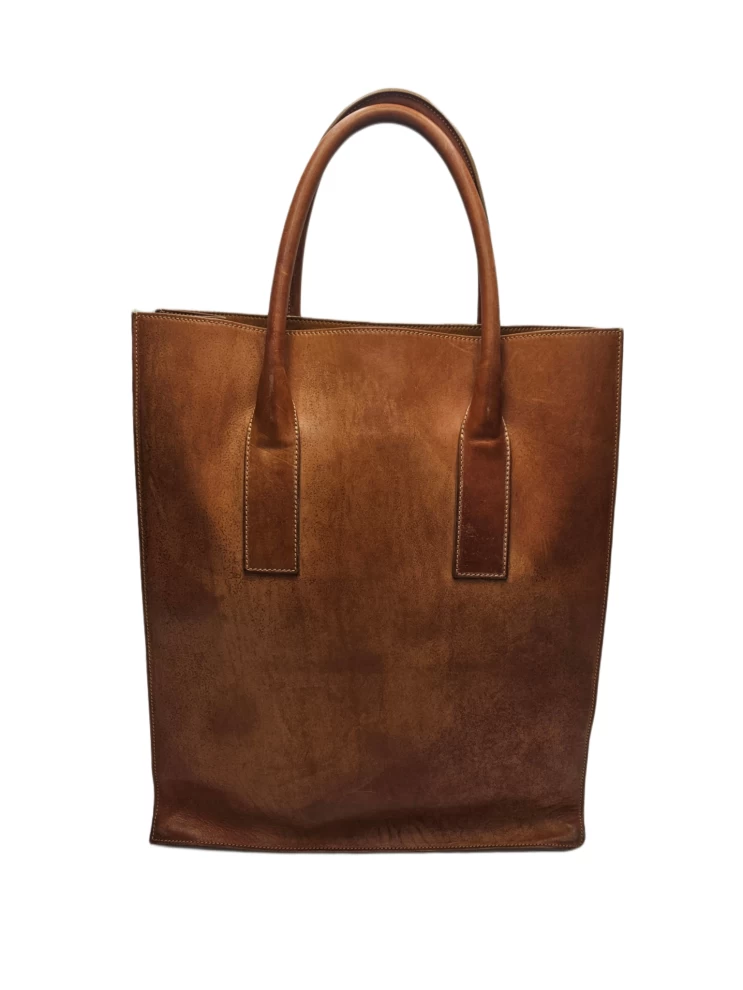     Celine Light Brown Leather Front Flap Tote 