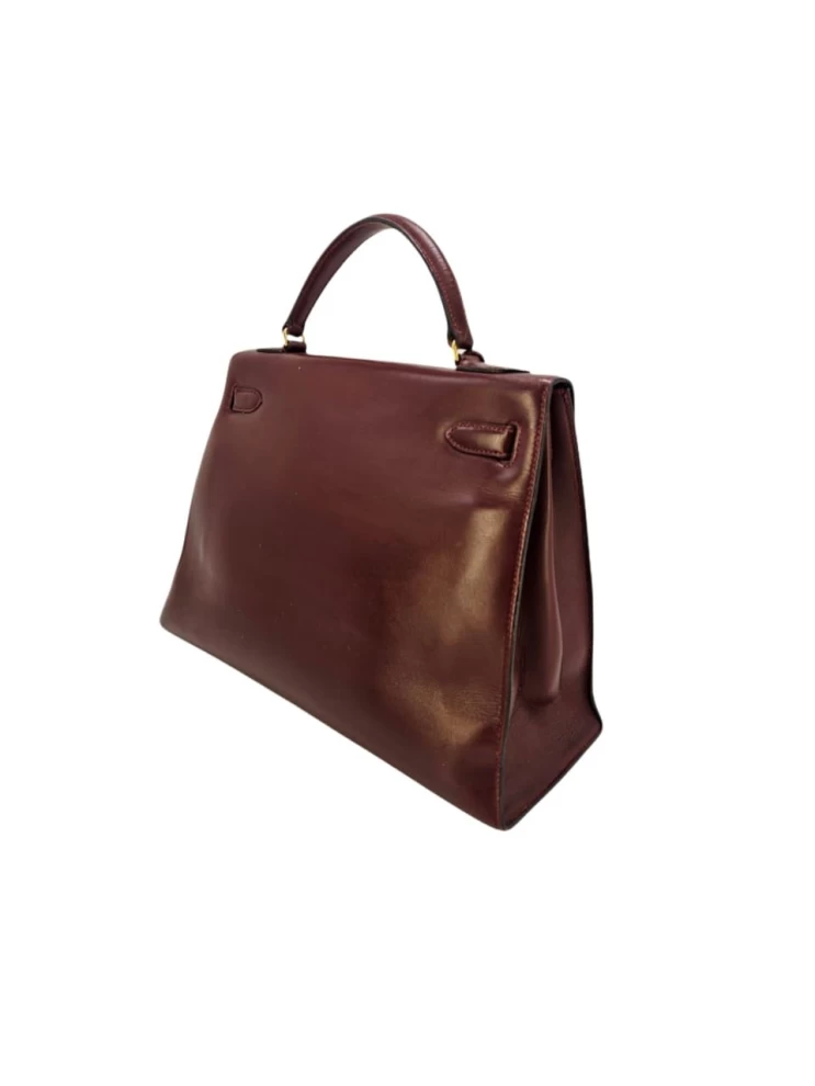     Hermes Kelly 32 Vintage Rouge H Box Calf Leather Gold Hardware 
