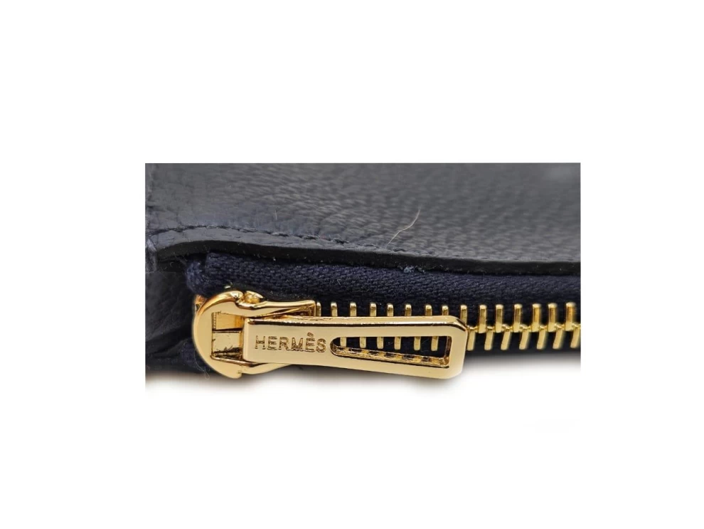     محفظة هيرمس إتش كونستانس سليم بلو نوي إيفركلور الجلدية 