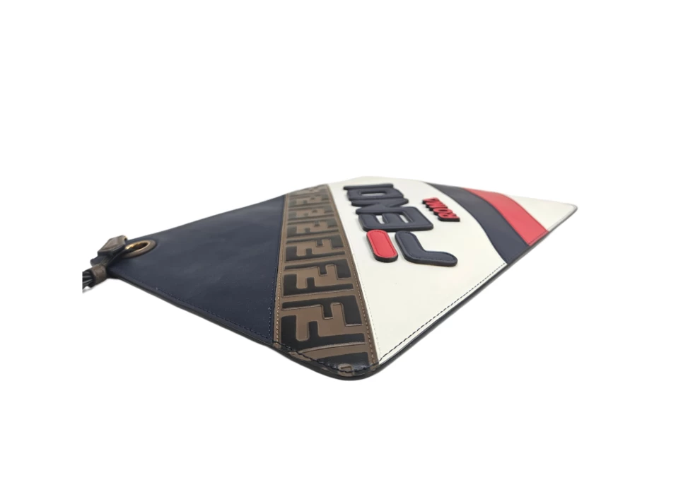     Fendi Roma  x Fila Mania Leather Clutch 