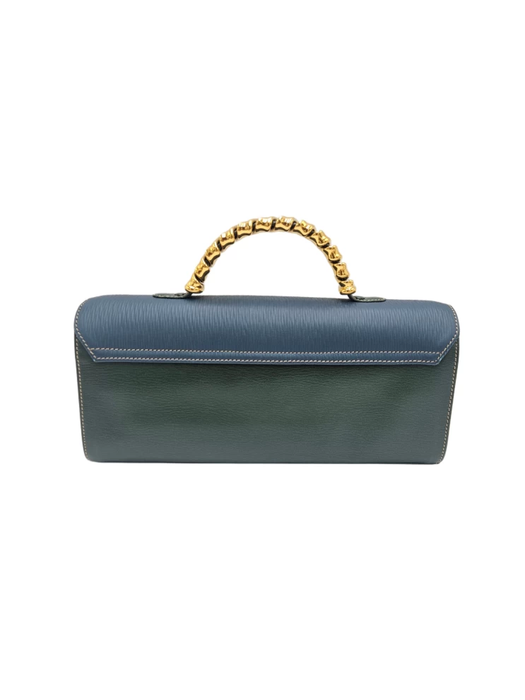     Loewe Valzquez Twist Handle Leather Green Handbag 