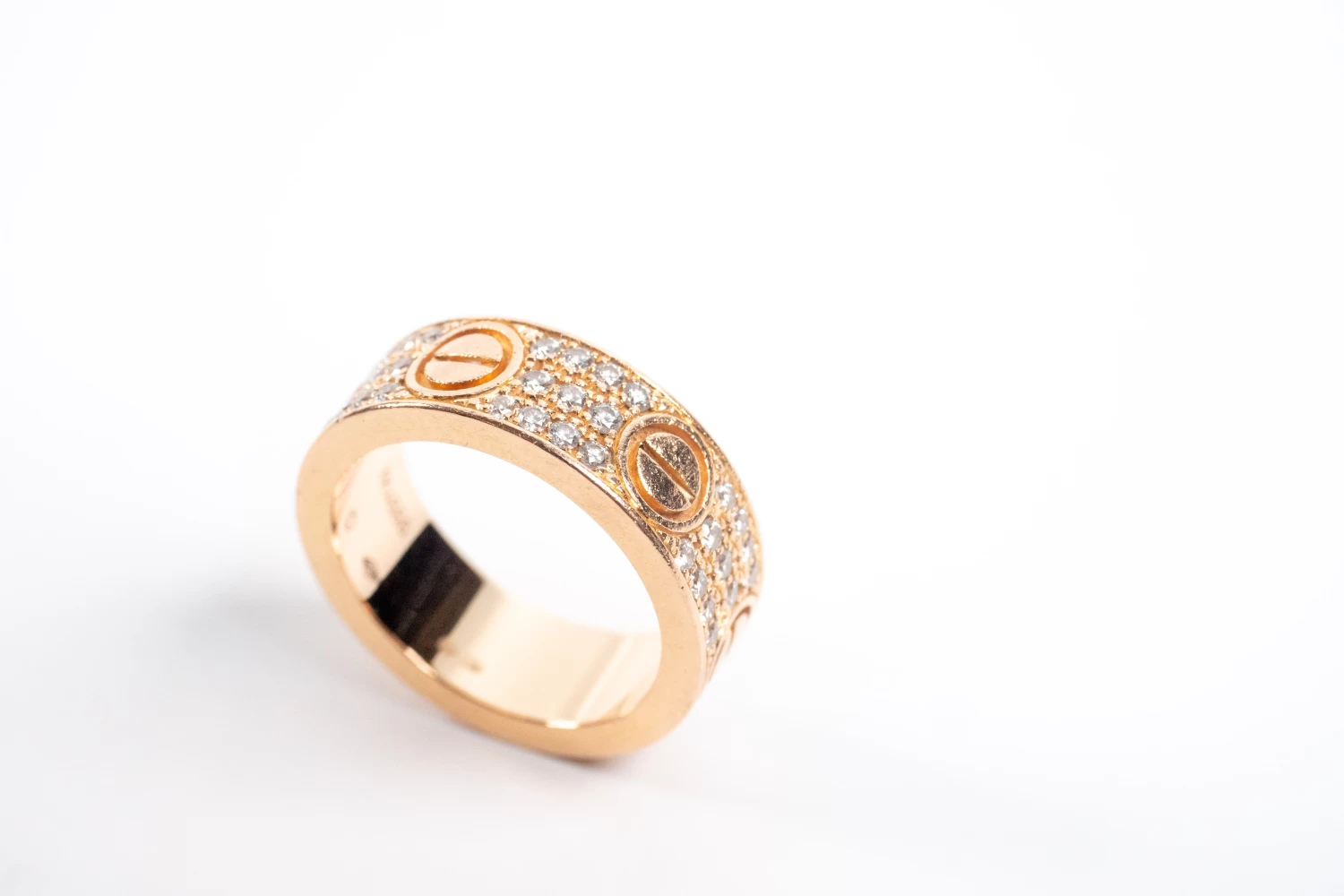 Cartier Love Rose Gold Diamond Paved Ring