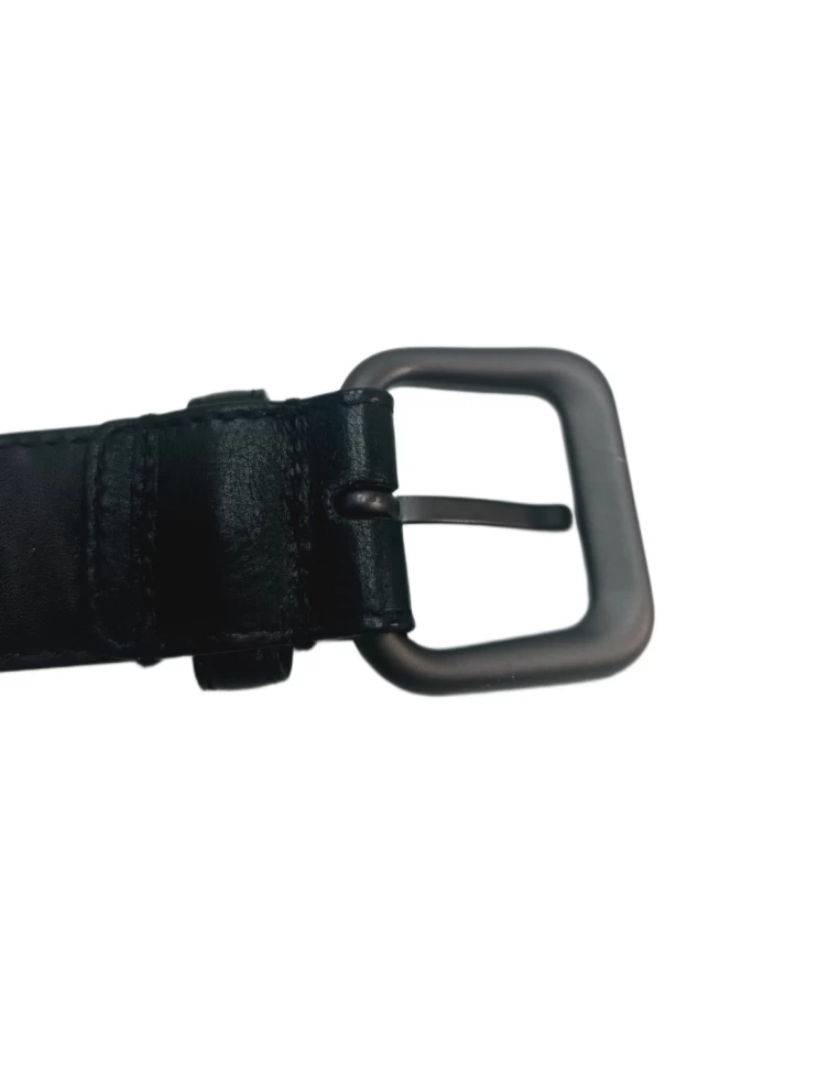     Bottega Veneta Black Intrecciato Leather Buckle Belt 90CM 