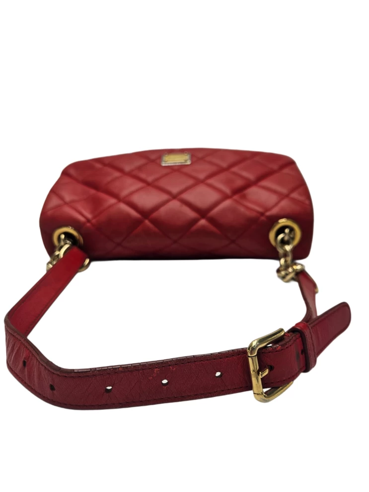     DOLCE & GABBANA Lambskin Quilted Miss Kate Shoulder Bag in Red 
