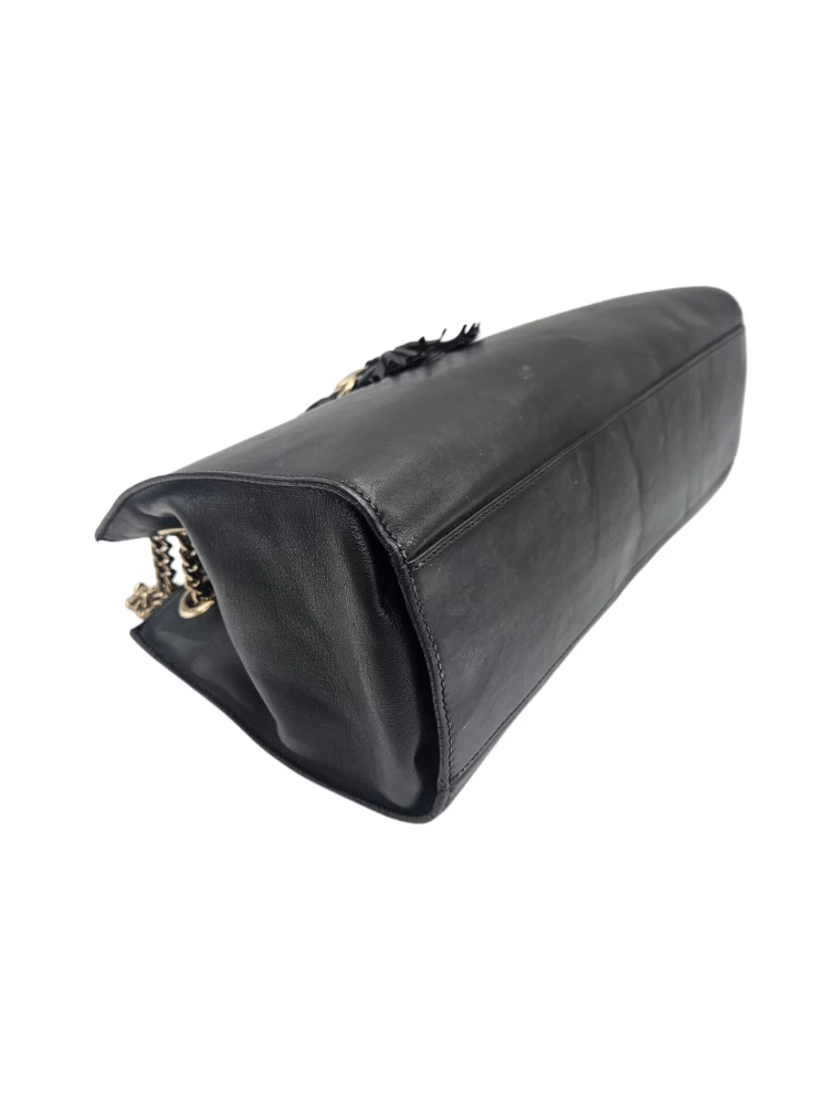     حقيبة كتف كبيرة من الجلد الأسود من جوتشي إميلي 