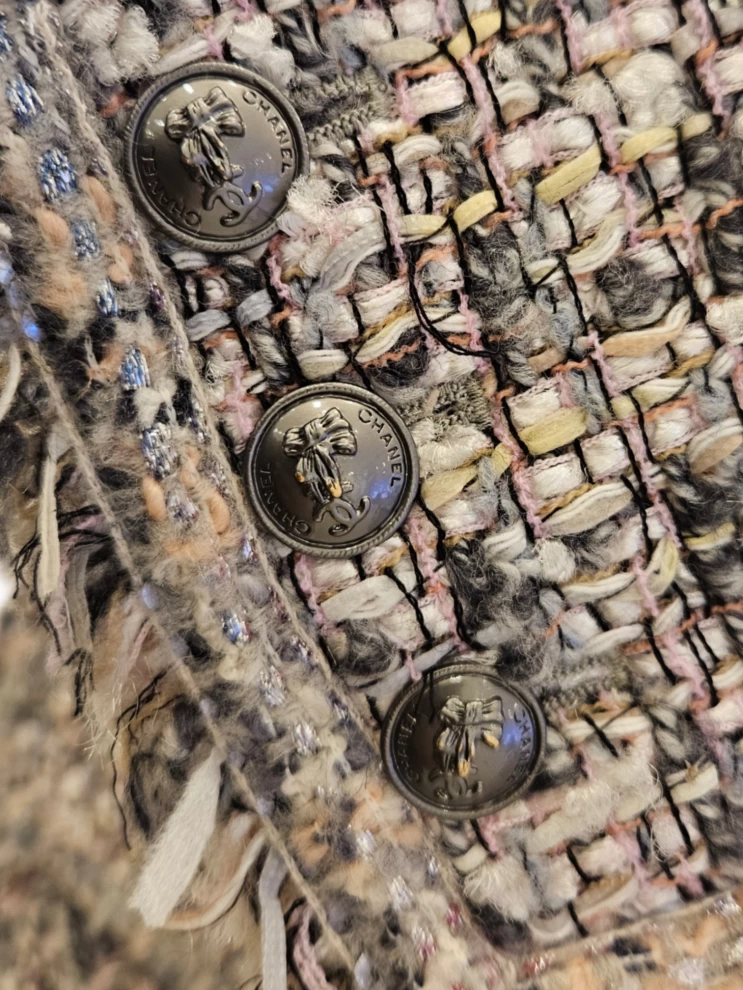     Chanel  Multicolor Tweed Fringed Jacket 