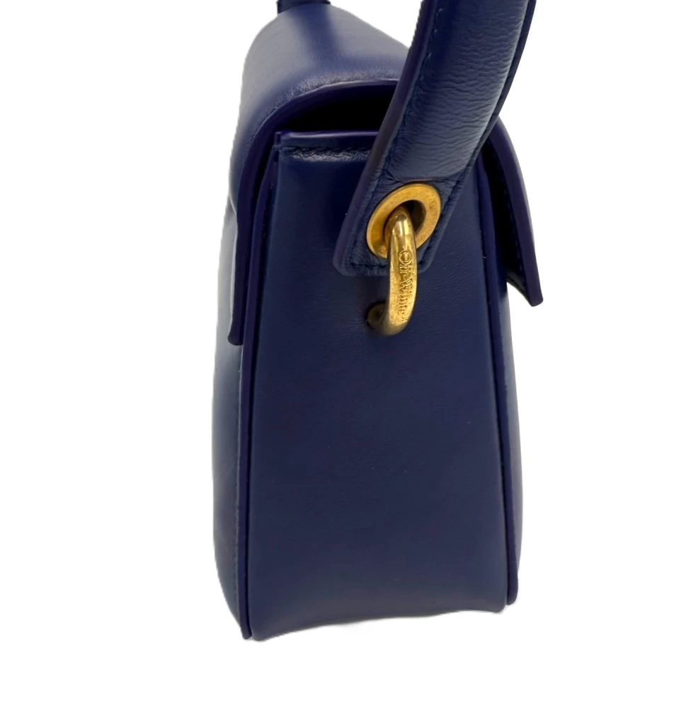     Off-White Burrow 22 Blue Leather Shoulder Bag 
