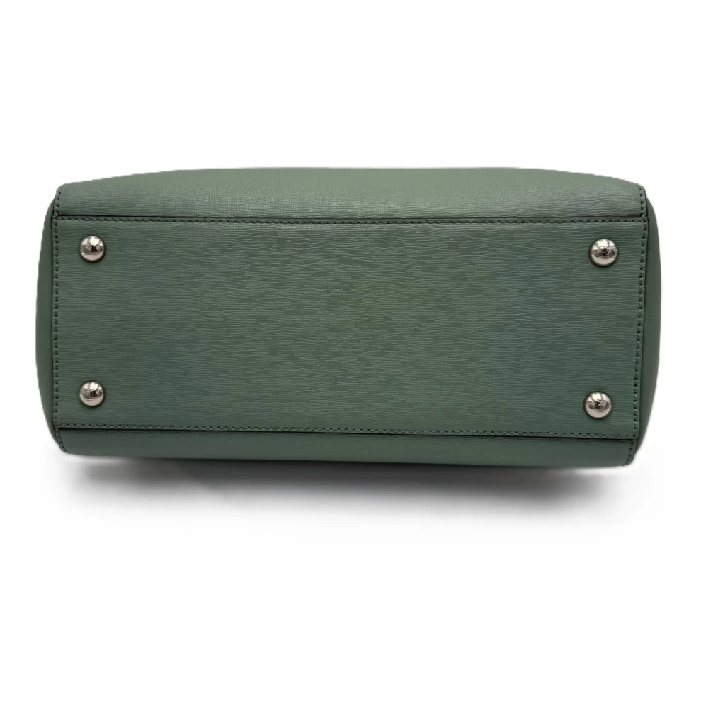     حقيبة فندي ميني 2جورز توت من الجلد باللون الأخضر الباهت 
