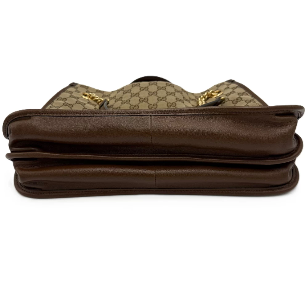     Gucci Beige/Brown GG Canvas and Leather Horsebit 1955 Large Tote Bag 