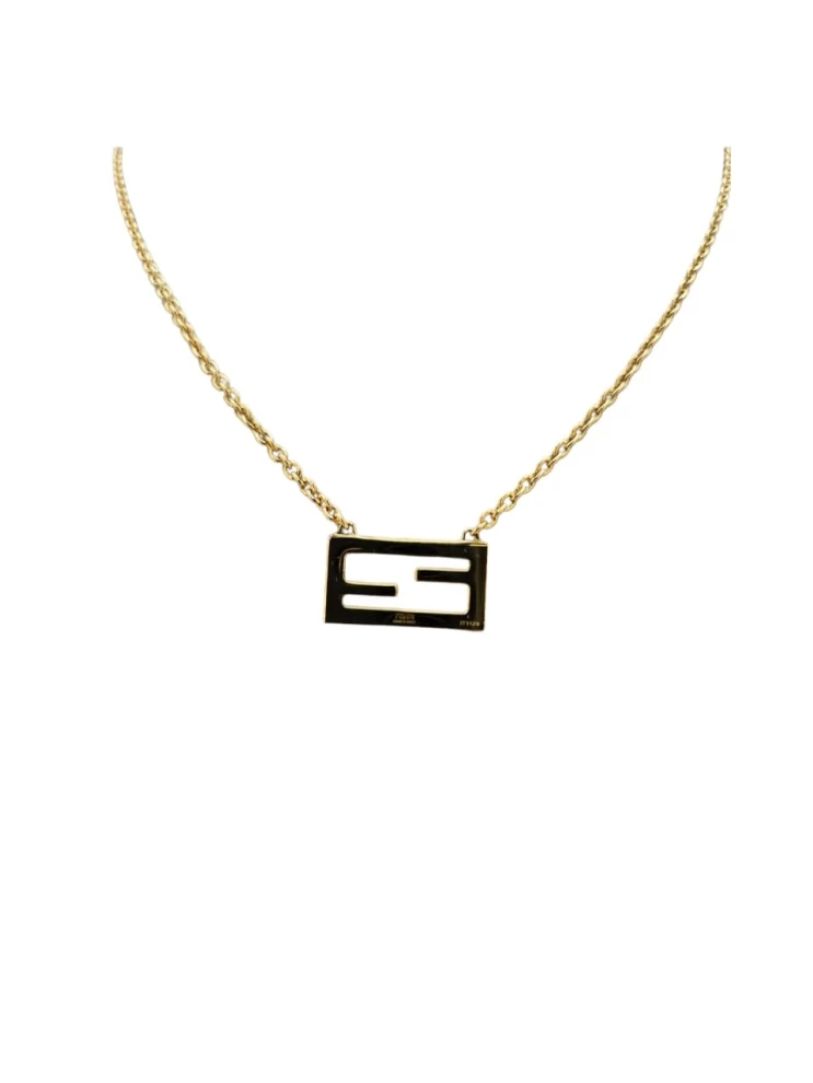     قلادة فندي فوريفر المعدنية المطلية بالذهب 