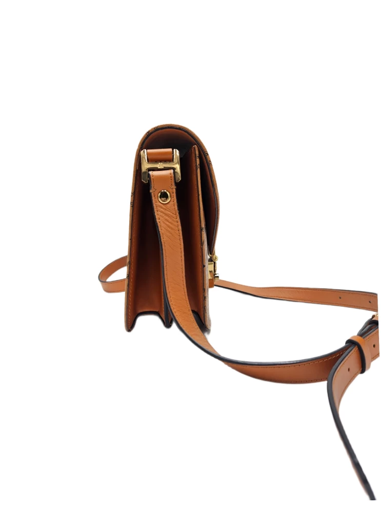     MCM Cognac Visetos Coated Canvas and Leather Patricia Crossbody Bag 