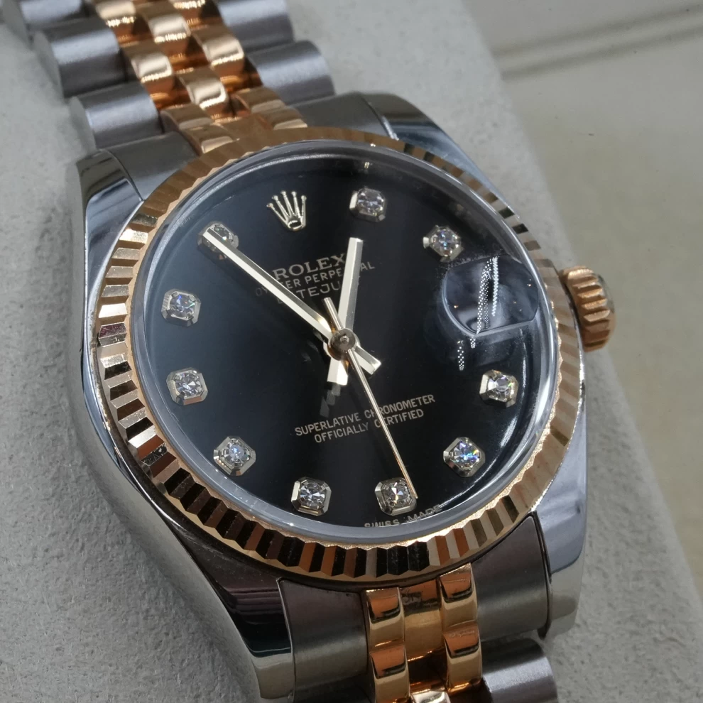    Rolex Datejust 31 in Yellow Rolesor with Diamond Dial - Women's Watch 