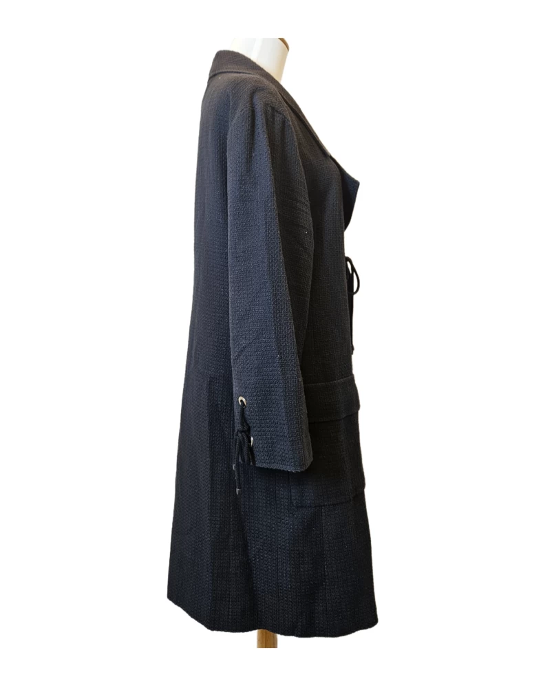     Chanel Gray Draw String Coat 