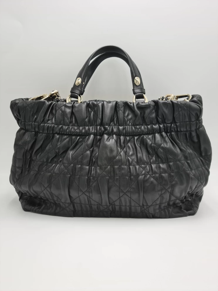     Dior Quilted Cannage Leather Delices Gaufre Tote 