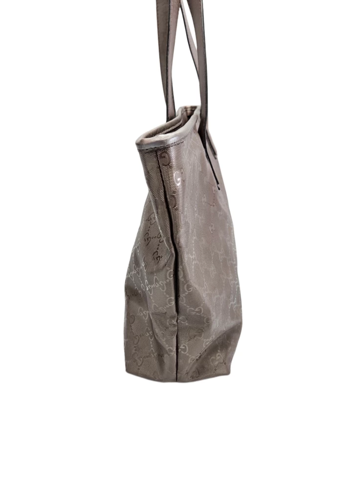     Gucci Gunmetal GG Coated Canvas Medium Imprime Tote 