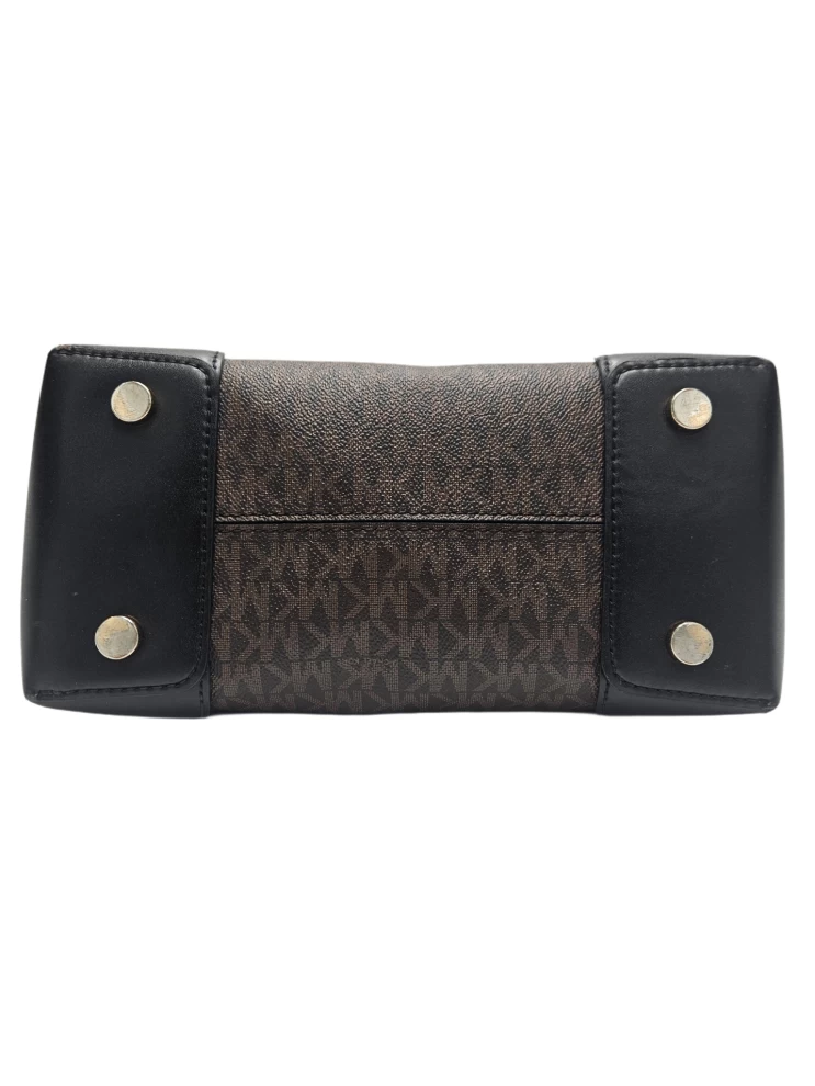     حقيبة يد ساتشيل متوسطة الحجم بشعار ميرسر جاليري للنساء من مايكل كورس - بني/أسود 