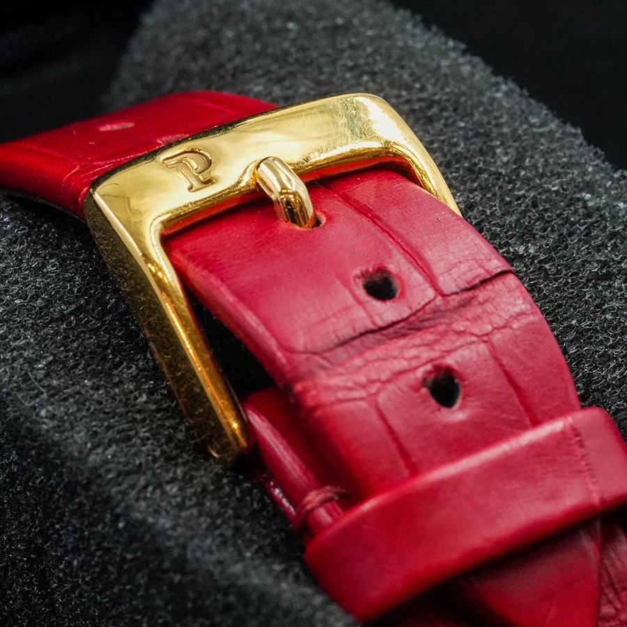     Piaget Rose Gold Diamond Watch - Red Dial 