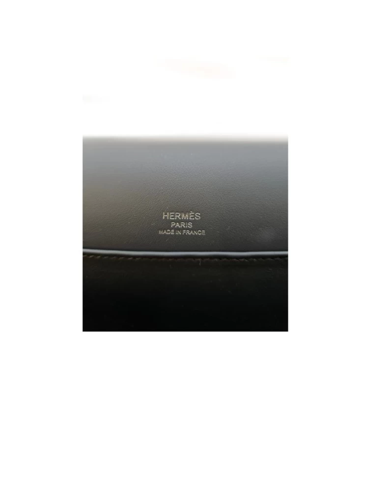     Hermes Geta Gris Misty Mysore Leather Bag in Palladium Hardware 