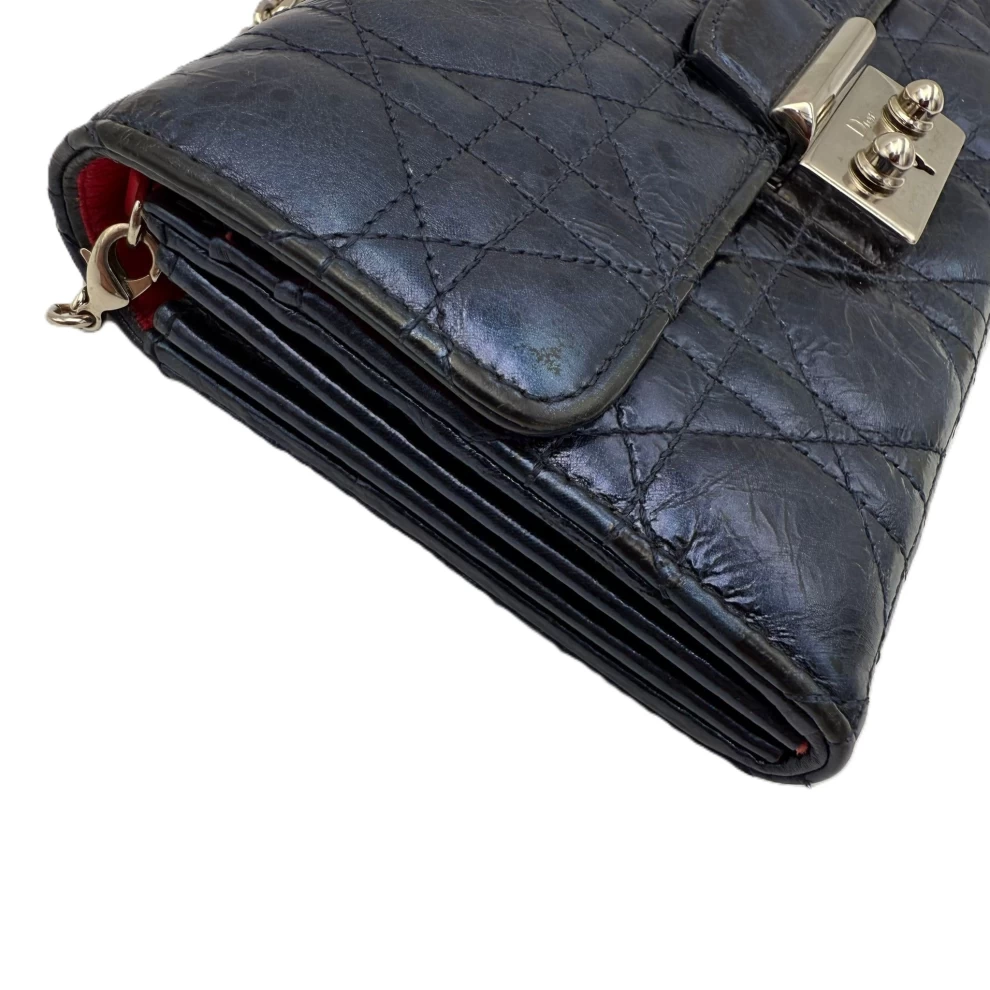     حقيبة ديور بروميناد من الجلد باللون الأزرق المعدني من ديور 