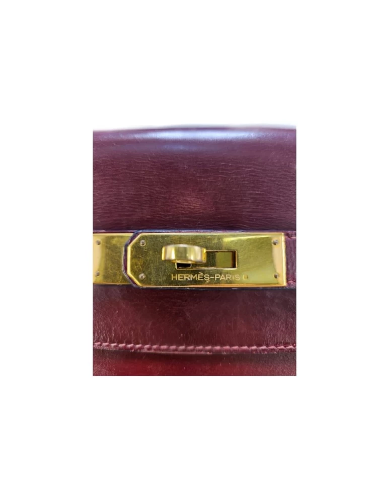     Hermes Kelly 32 Vintage Rouge H Box Calf Leather Gold Hardware 