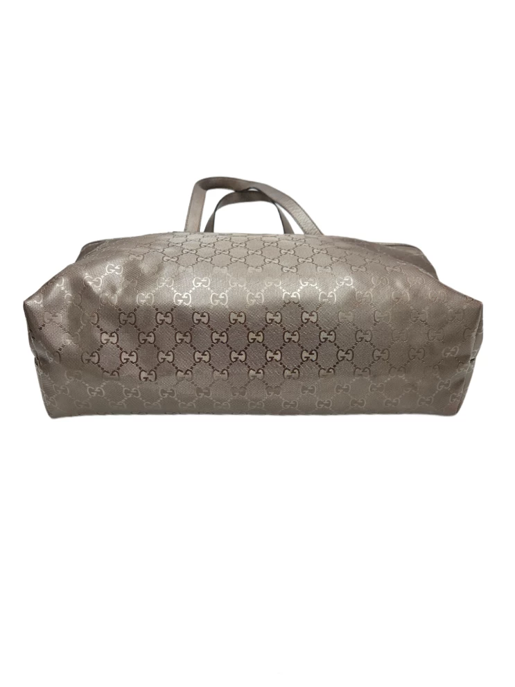     Gucci Gunmetal GG Coated Canvas Medium Imprime Tote 